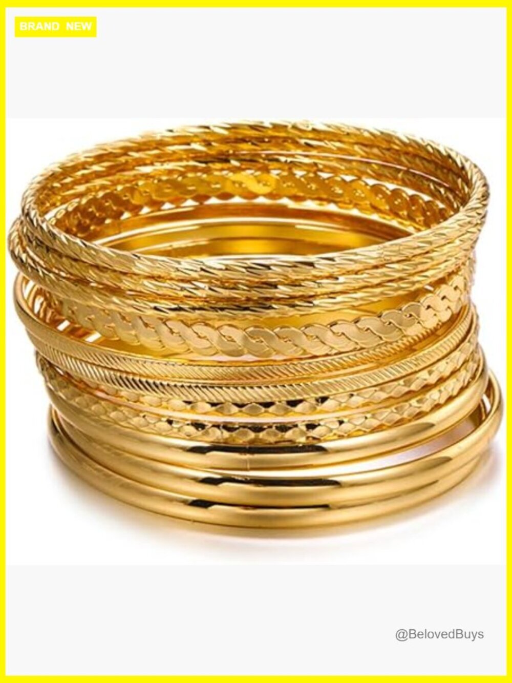 12pcs Multi Layer Stackable Textured Bangle Bracelets Set For Women Boho Jewelry
